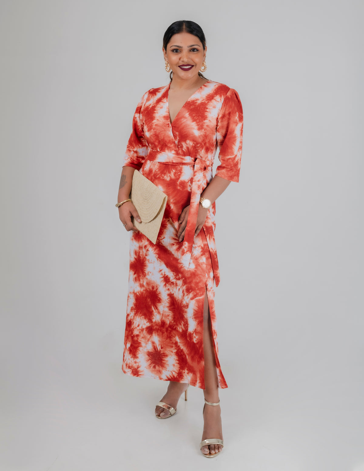 Tie Die Maxi Linen Dress