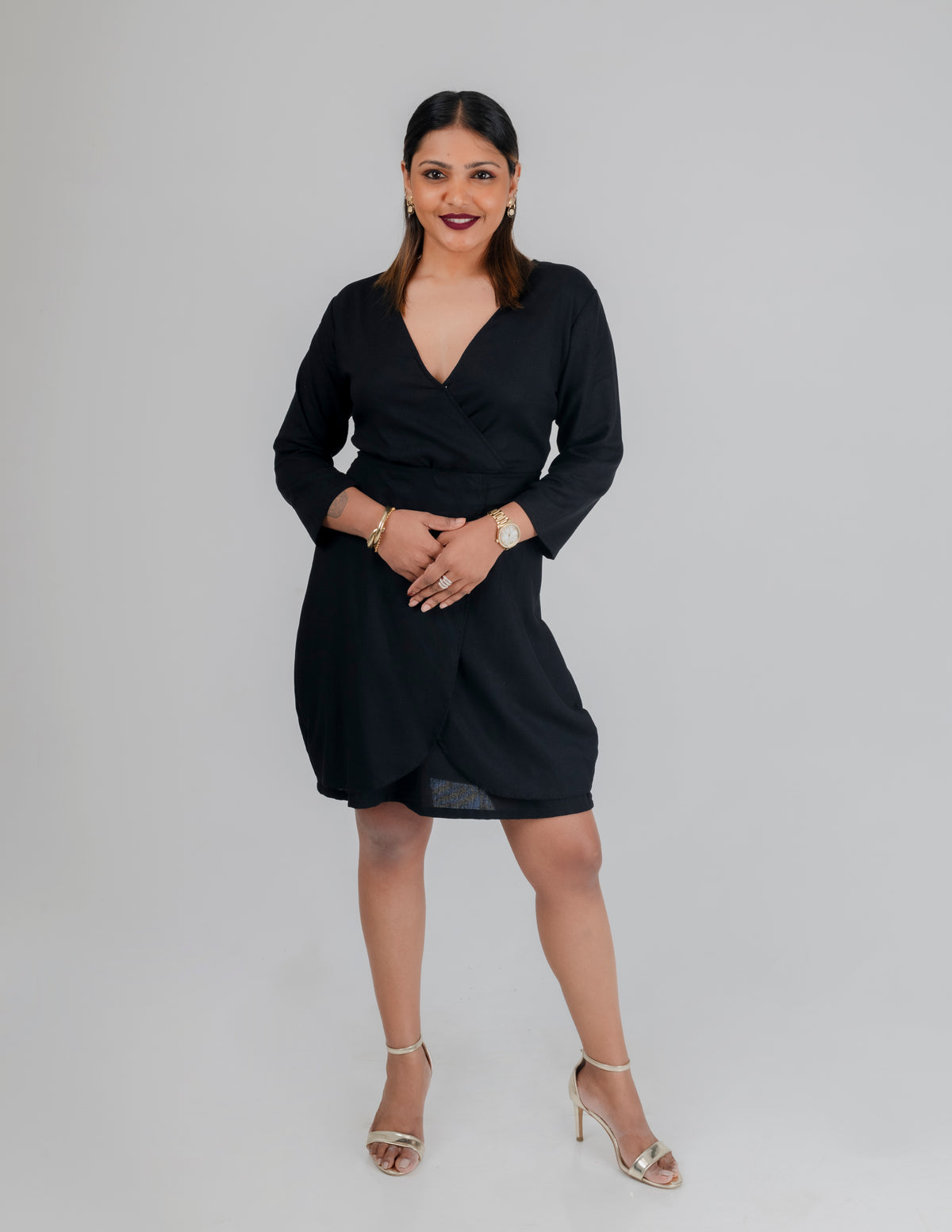 Wrap Mini Linen Dress