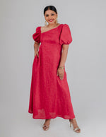 Puff Sleeve Linen Dress
